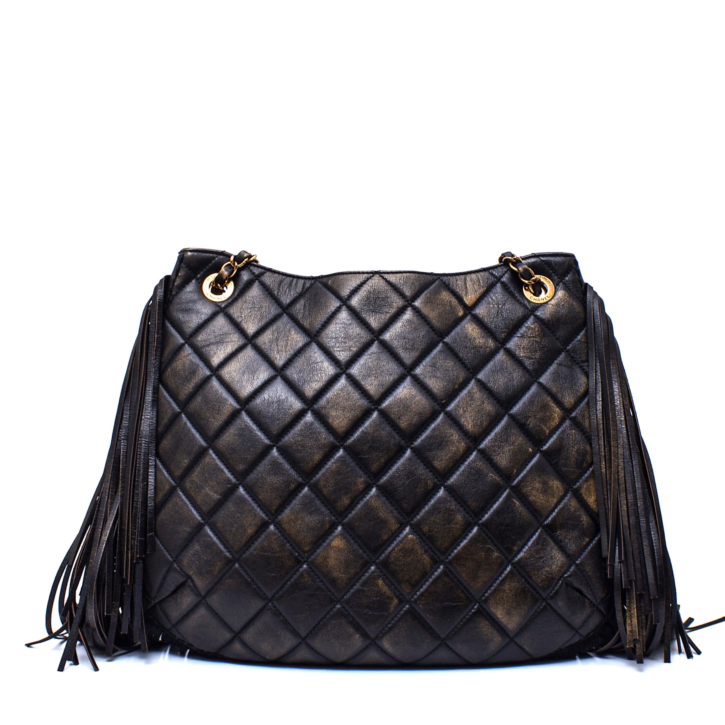 Chanel - Bronze Quilted Calfskin Leather Paris Dallas Metiers Fringe Hobo Bag